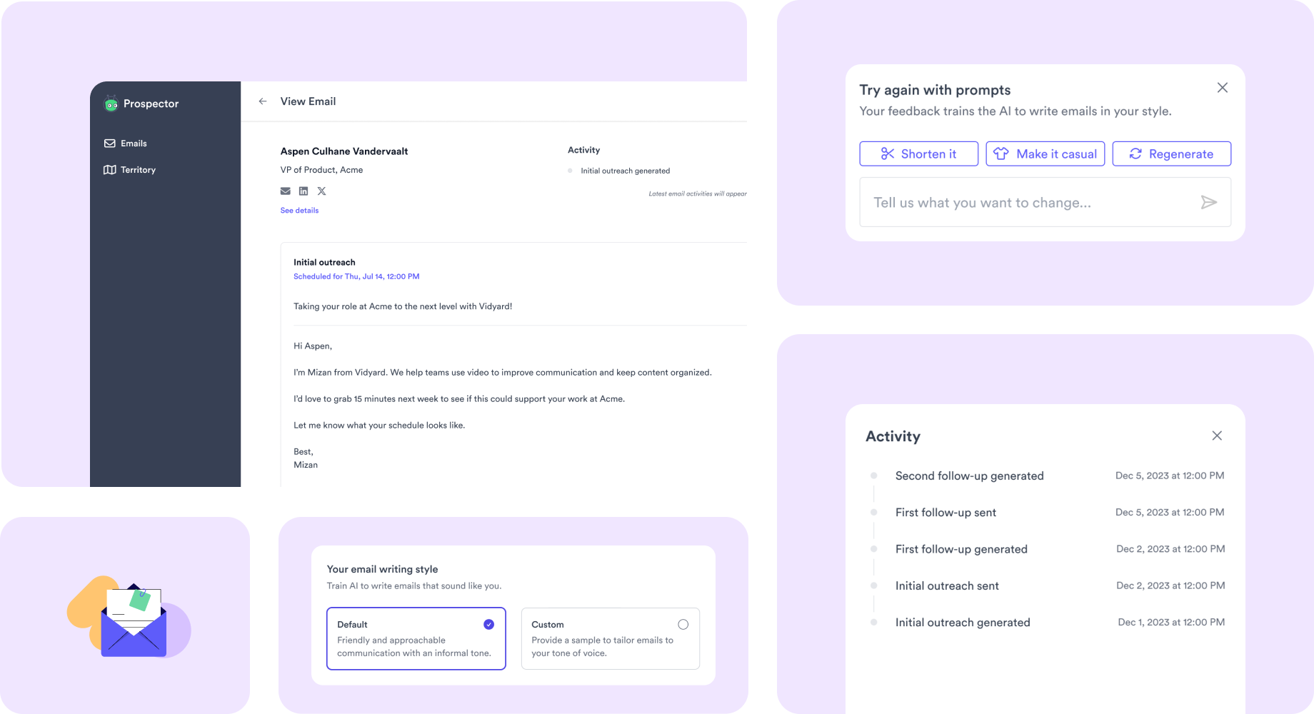Prospector dashboard overview